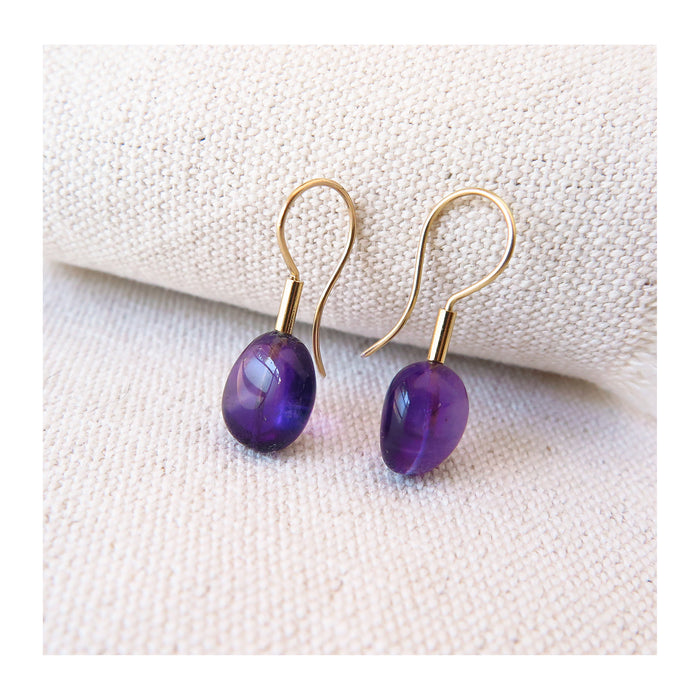 Amethyst pebble earrings