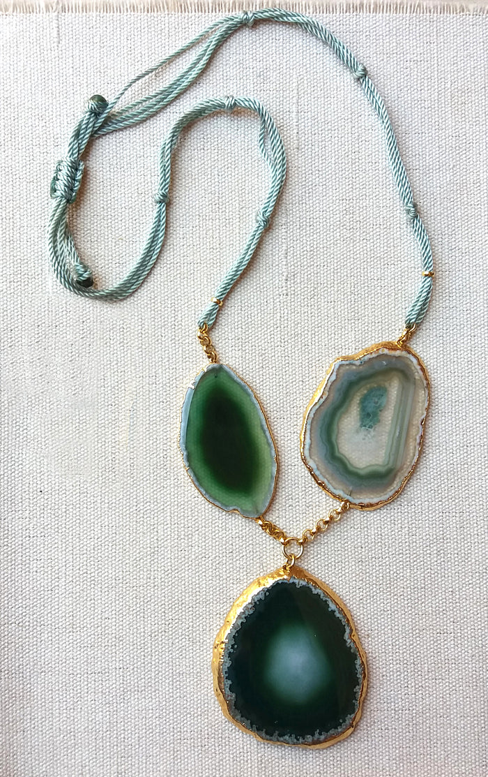 Assymetric Necklace in Green