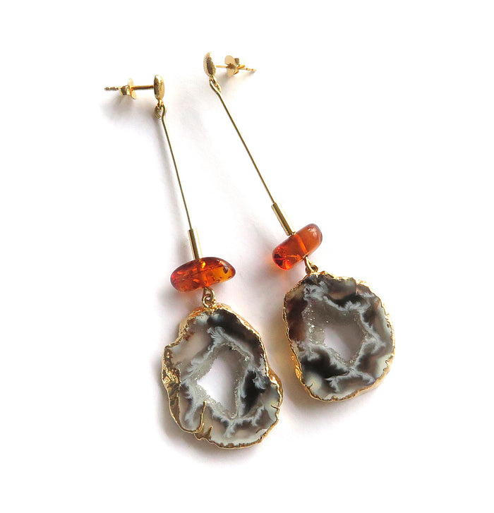 Sunset amber earrings